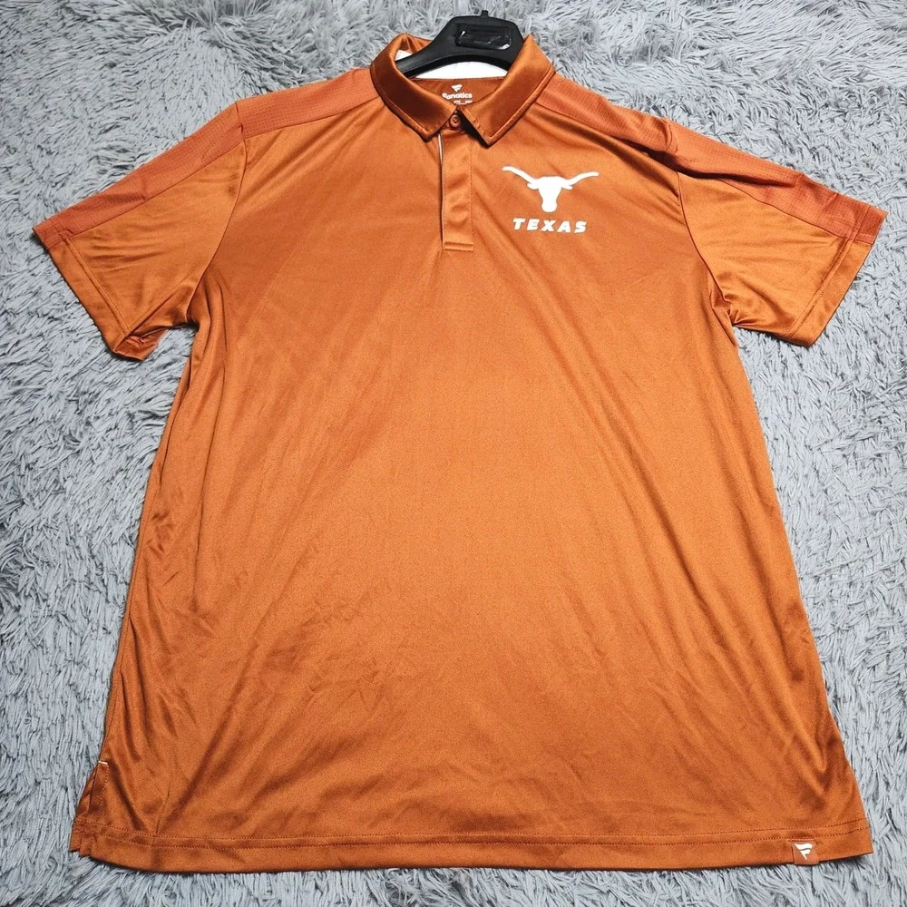 Fanatics Texas Longhorns Polo Mens 2XL XXL Orange Performance NCAA‎ Football